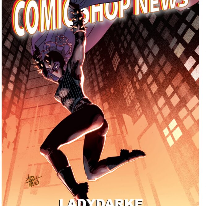 LadyDarke on the cover of Comic Shop News!